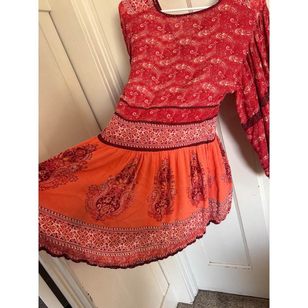 Free People Luna scarf print tunic dress size xs - Picture 9 of 13
